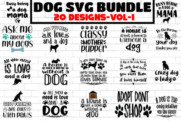20 Dog SVG Cut Bundle-Vol-1
