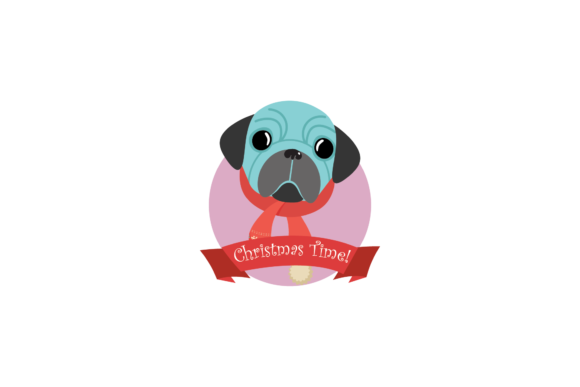 Christmas Animal Stickers Dog SVG