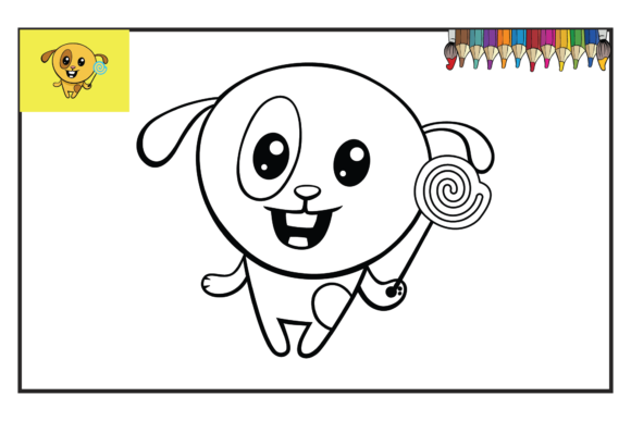 Coloring Book Page of Animals Dog SVG