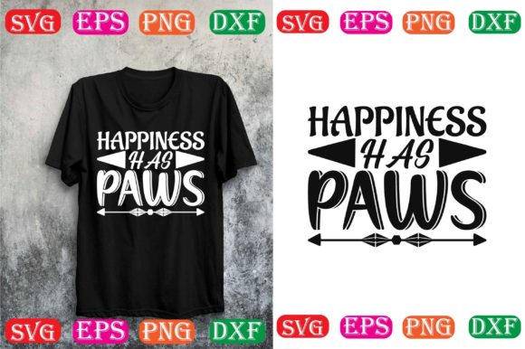 Dog Svg Design.Happiness Has Paws