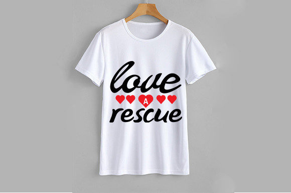 Dog SVG Design, Love a Rescue