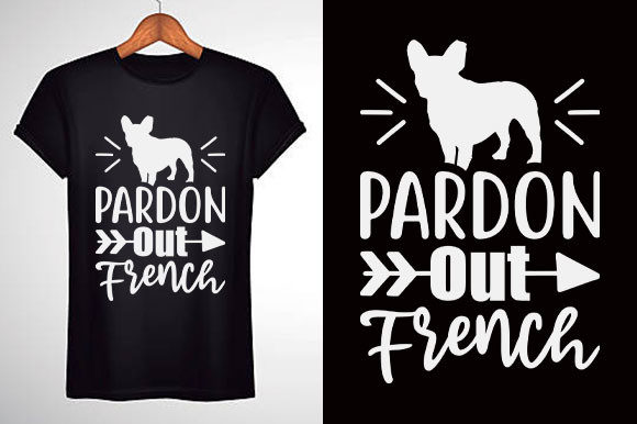 Dog SVG Design, Pardon Out French